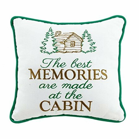 PUESTA EN ESCENA 10 x 10 in. Best Memories Pillow, Green & Brown, 2PK PU3686185